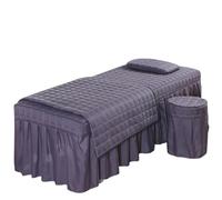 Ensemble de housses pour lit d’esthétique Parure de lit for Salon beauté, ensemble literie for Massage, Spa, draps, couvre-lit, jupe, housse couette, taie d'oreiller, 4 pièces(01,Queen)