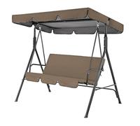 Ensemble de housses siège for balançoire jardin, auvent et housse, paquet 2 for 2-3 personnes(Coffee,98 * 73 * 7.1in)