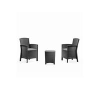 Ensemble de jardin 2 fauteuils gris anthracite avec table basse ADANA