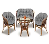 Ensemble de jardin 2x122x40cm + 190x40cm pour chaise, canapé, balançoire, mobilier en rotin, imperméable, gris