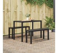 Ensemble De Jardin 3 Pièces Vidaxl En Acier Et Wpc Noir