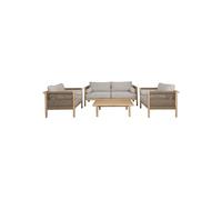 Ensemble de jardin 4 places en bois d'acacia beige Oasis
