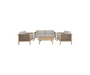 Ensemble de jardin 4 places en bois d'acacia beige Oasis