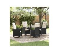 Ensemble de salle à manger pour jardin avec coussin polyrotin à patio à vidaXL v