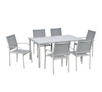 Ensemble De Jardin 6 Personnes Grande Table À Manger Gris Gris