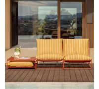 Ensemble De Jardin Amaro Composé D'un Canapé Modulable 2 Pièces Et D'une Table D'appoint Convertible Jaune Miel - Rouge Argile