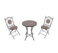Ensemble de jardin - AXI - Amélie - 2 Chaises Pliantes - Table Ronde - Mosaïque Rose