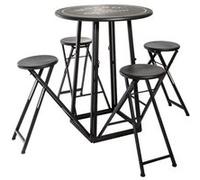 Ensemble de jardin coloris blanc / noir en fer -PEGANE-