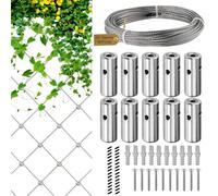 Ensemble de Jardin en Acier Inoxydable - Support Robuste pour grimpantes, kit de matériel de Montage résistant aux intempéries, Grille Verticale Solide, légumes, Fruits, Fleurs | Amélioration