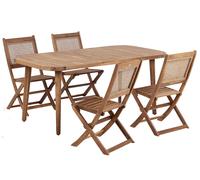 Ensemble de Jardin en Bois d'Acacia Certifié 4 Places Table 180 x 90 cm Cha