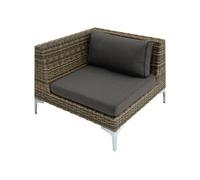 Salon de jardin - TECTAKE - Ensemble détente d'extérieur modulable VILLANOVA en rotin 1 fauteuil coin droit - Marron Naturel