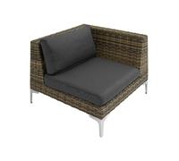 Salon de jardin - TECTAKE - Ensemble détente d'extérieur modulable VILLANOVA en rotin 1 fauteuil coin gauche - Marron Naturel