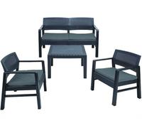 Ensemble De Jardin En Polypropylène Kilimanjar 3 Pièces 3 Fauteuils + 1 Table