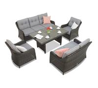 Ensemble de jardin en résine tressée Toledo Apetito 7 anthracite Garden Point