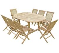 Ensemble De Jardin En Teck Premium Sawah 6 Chaises 2 Fauteuils Jenae Beige