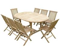 Ensemble De Jardin En Teck Premium Sawah 8 Chaises Jenae Beige