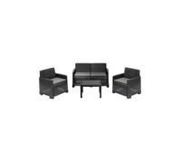 Ensemble De Jardin - Ipae Progarden - Iseo Isec04ag - 2 Fauteuils - 1 Canapé 2 Places - Coussins Inclus Multicolore