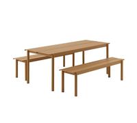 Ensemble de jardin Linear Steel L 200cm 1 table + 2 benches