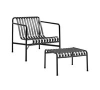 Ensemble de jardin lounge chair low + ottomane Palissade WxHxD 73x70x81cm/ WxHxD 65x60x37cm