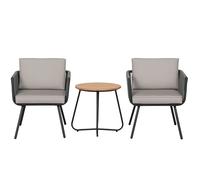 Ensemble de Jardin Outsunny Acier 61x64x64cm Gris