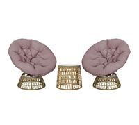 Ensemble de Jardin Outsunny Résine tressée 85x70x82cm Jaune