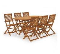 vidaXL Mobilier pliable de jardin 7 pcs Bois d'acacia solide