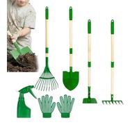 Ensemble de jardinage enfant,Râteau et pelle pour avec manche en bois | Outils de jardin pour petits | Dès 3 ans, pour garçons et filles, extérieur : jardin, pelouse, parc, plage, sable, terre
