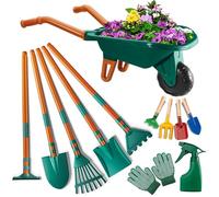 Ensemble de Jardinage - Ensemble de Chariot à Outils de Jardinage (Comprend Une Pelle, Un râteau, des Gants et Un Flacon pulvérisateur)