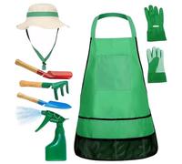 Ensemble de jardinage pour enfants, outils de jardinage pour enfants avec tablier, pulvérisateur, gants, chapeau, râteau et pelle, ensemble de jardinage pour les enfants, outils de jardin pour enfant