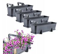 Ensemble de jardinière KADAX, ensemble de jardinières de balcon en plastique,...