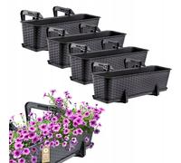 Ensemble de jardinière KADAX, ensemble de jardinières de balcon en plastique,...
