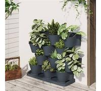 Ensemble de jardinières verticales 12 pcs Anthracite PP