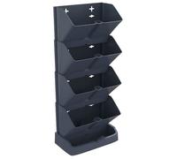 Ensemble de jardinières verticales - (4 pcs) - bac à fleurs de terrasse - Anthracite PP 19.5x11x47.5 cm LL345