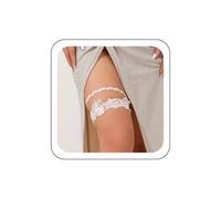 Ensemble de jarretelles de mariage pour mariée 2 pièces ceintures de jarretelles en dentelle à fleurs blanches jarretelles de jambe en dentelle extensible jarretelles de cuisse à motif Floral