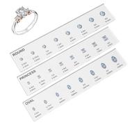 Ensemble de jauge de bague de bijoux réglable pour mesure des doigts avec guide des formes de pierres précieuses et échelle carats pour débutants, femmes, hommes, bricolage, mariage, fiançailles,