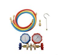 Ensemble de jauge de collecteur CA professionnel compatible avec R12 R22 R404a R134a avec construction en laiton et trois tuyaux pour l'entretien du système de réfrigération de voiture, camion, maison