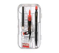 Ensemble de jauges circulaires Compas mathématiques pour étudiants en géométrie avec ensemble de géométrie de rapporteur pour outil de dessin de cercle scolaire et architecture avec étui de rangement