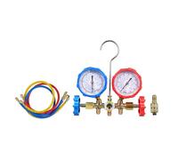 Ensemble de jauges collecteur AC 3 voies avec adaptateur tuyaux pour R134a R32 R22 R410A outil HVAC automobile A C en cuivre et caoutchouc qualité supérieure