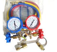 Ensemble de jauges de collecteur pour R410A R22 avec tuyaux à Code Couleur de 1,5 m, jauges faciles à Lire de 2 3/4 Pouces, kit d'outils de Test de réfrigérant pour climatiseur