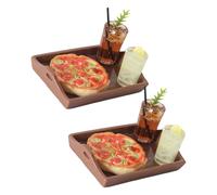 Ensemble de jeu alimentaire miniature pour maison de poupée comprenant des pizzas et des boissons texturées réalistes pour enfants Jeu de rôle essentiel pour maison de poupée