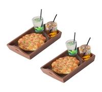 Ensemble de jeu alimentaire miniature pour maison de poupée comprenant des pizzas et des boissons texturées réalistes pour enfants Jeu de rôle essentiel pour maison de poupée