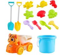 Ensemble de jeu bac à sable, kit de construction de plage, collection de moules à sable, jouet d'extérieur pour , seau, pelle, artisanat, activité éducative durable, système amusant, pour garço