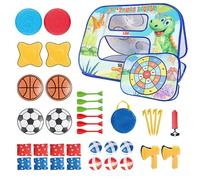 Ensemble De Jeu Cornhole pour, Lancer Sacs Haricots Kit Réutilisable Interactif Travers Le Planches Jouet D'extérieur avec étui Transport