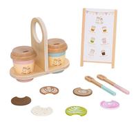 Ensemble de Jeu de café en Bois | Aliments factices réalistes en Bois,Jeu d'aliments factices pour Cuisine Enfant,pour garçons et Filles dès 2 Ans, âge préscolaire - Une idée Cadeau Noël,