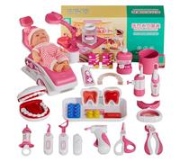 Ensemble de Jeu de Dentiste pour Enfants, Ensemble Jeu médecin réaliste pour Tout-Petits avec poupée, Jouet Dentiste éducatif précoce, kit médecin en Plastique pour Les Tout-Petits 3 a