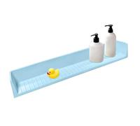 Ensemble de jeu de douche - étagère de l'organisateur de Moppet, support d'aspiration murale | Silicone Water Splash Stop Guard pour les accessoires de bain Storage Baby Toy Rack Rack Indoor Home Desk