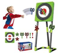 Ensemble de Jeu de Lancer de Hache, Ensemble de Jeu de Cible Pliable avec Cadre en métal, Comprend 2 haches, 2 fléchettes, pour l'extérieur, Famille Parent Enfant, soulagement du Stress au Bure Green