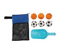 Ensemble de Jeu de Lancer de Plage en Plein air Accessoires de Jeu de Plage complets avec Jouets de Basket-Ball de Football Pelle Sac en Filet pour Les Amis de la Famille Vacances