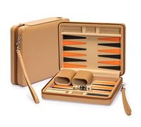 Ensemble de Jeu de Mini-Backgammon de Voyage magnétique en Similicuir Yellow Mountain Imports, Bozcaada - Plateau de 23,5 centimètres
