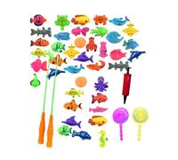 Ensemble de Jeu de pêche - Poteaux magnétiques pour Tout-Petits, 48 pièces de Jouets de Piscine pour , Jeu éducatif coloré | Activité d'apprentissage interactif de pêche pour garçons et Fille